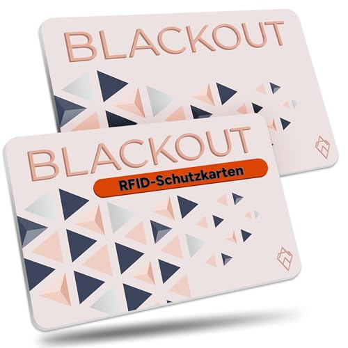 AKIELO Blackout Ultradünne RFID Blocker Karte (2 Stück) Die Einzige Lösung für den Kontaktlosen Kreditkarten Schutz Die Ultimativer Geldbeutel Schutzkarte (Blush Edition - 2er)