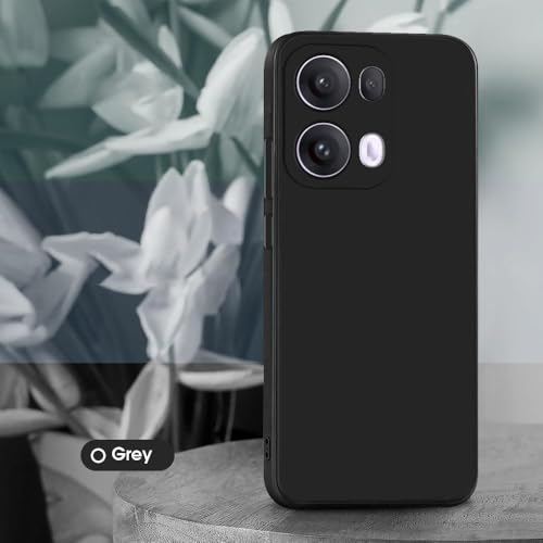 Image of Back Cover for Oppo Reno13 Pro 5G | Full Camera Protection | Premium Liquid Silicon Case | Flexible Bumper Case for Oppo Reno13 Pro 5G (Grey)