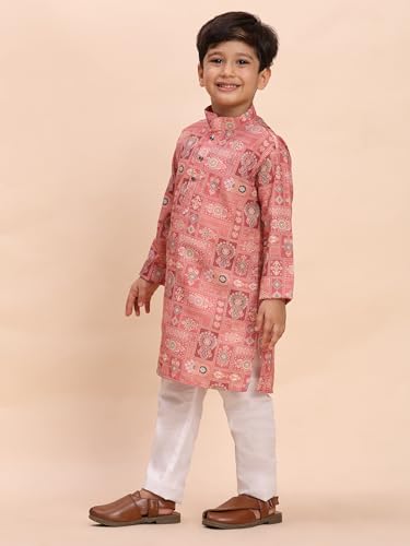 Image of Pro-Ethic Style Developer Boys Heavy Cotton Printed Kurta and Pajama Set for Kid's Ethnic Wear (S-280)