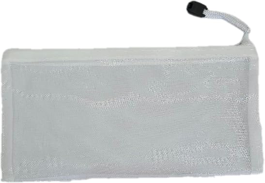 Necessaire Estojo Transparente de Nylon – Organizador Compacto 21x11cm com Zíper Reforçado, Ideal para Viagem, Maquiagem, Material Escolar e Artigos de Higiene (Branco)