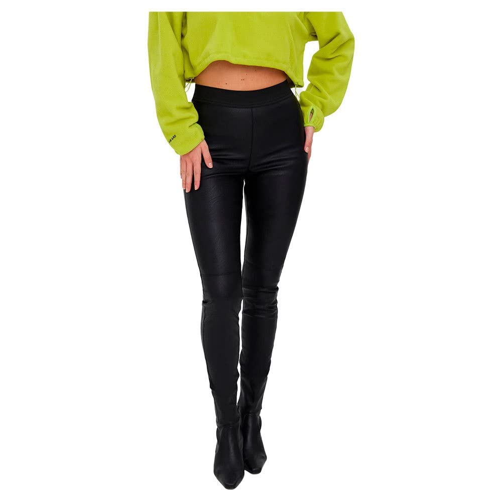 VERO MODA Women's VMSTORM HR PL Cut Legging NOOS Leggings, Black, L/30