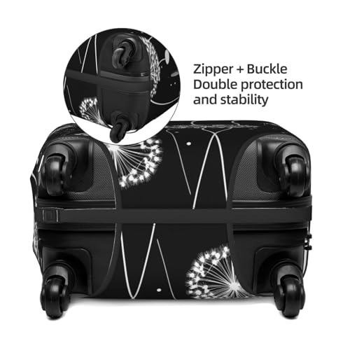 Dandelion Flowers Pattern Elastic Travel Luggage Cover, Washable Spandex Suitcase Protector, Anti-Scratch Fits 18-32 Inch4
