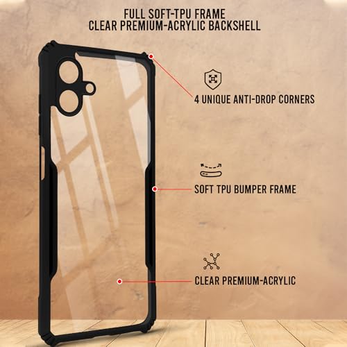 Image of Jkobi Hybrid Back Cover Case for Samsung Galaxy A07 5G | F70e 5G (Shockproof with Polycarbonate Clear Panel | Professional Black)