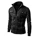 Produktbild Herren Jacke, Kavitoz Mode Winter Mantel Sweatshirt Men Oversized Warm Sweater Kühl Slim Fit Jacke (L, Schwarz)