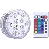 Qoolife Submersible LED Lights Remote Control Battery Powered, RGB Multi Color Changing Waterproof Light for Pool, Vase Base, Spa, Aquarium, Pond, Hot Tub, Decoration, Party, 1-Pack