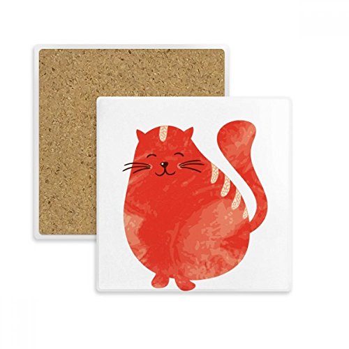 Sous-verre cadeau original avec motif chat aquarelle multicolore