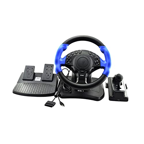 Juegos Ps4 GUOQING Rueda con Pedal Juego de Carreras de Coches Kit de Pedales de Volante Simulador de conducción Fit For PS4 / PS3...