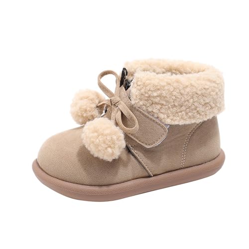Kids Girls Boys Winter Warm Boots Suede Lightweight Faux F𝐮r Lined Mid Calf Snow Boots For Toddler Girls F𝐮r Boots