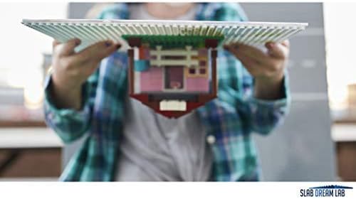 Miniatura 5 de SlabDreamLab Placa base Slab Lite de 12 x 12 pulgadas para todos los ladrillos y bloques de construcción principales (mosaico rojo, paquete de 4)