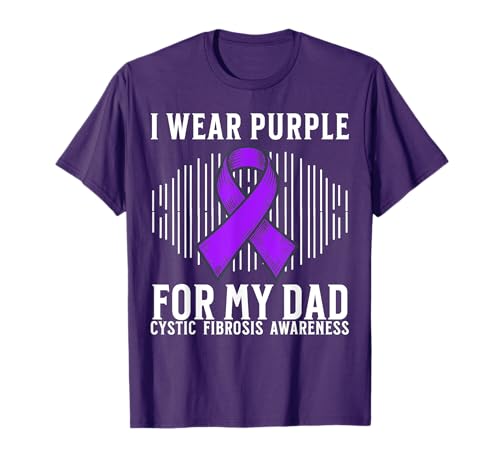 I Wear Purple for My Mom Cystic Fibrosis Awareness Support T-Shirt
