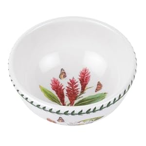Portmeirion Exotic Botanic Garden 5.5” Fruit Salad Bowl | Set of 6 | Assorted Motifs | Fine Earthenware | Dishwasher, Microwave, Freezer and Oven Safe | Made in England