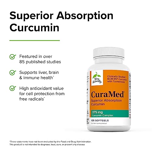 Terry Naturally Curamed 375 Mg Curcumin Complex - 120 Softgels - Superior Absorption Bcm-95 - Non-Gmo, Gluten Free, Halal - 120 Servings #TOP3