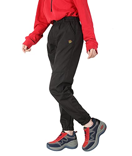 Jingle Bongala Kids Youth Waterproof Hiking Pants Fleece Lined Elastic Waist For Boys Girls Snow Pants Insulated-Fp-Black-130 thumb #1