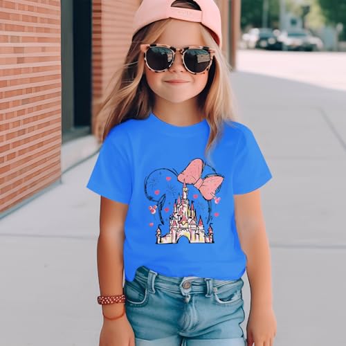 Image of Graphic Shirts for Girls Cute Bow T Shirt Kids Toddler Holiday Tshirt Vacation Trip Summer Tee Cotton Tops