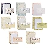 Hewnda 32 sweet floral writing paper letterhead with 16 envelopes writing stationery paper