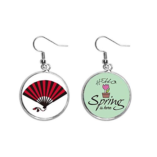 Pendientes de abanico japonés un regalo decorativo de primavera ideal