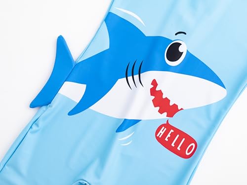 LIZENS Boys Swimsuit Rash Guard Suit Bluey Shark One Piece Long Sleeve Surfing Suit for Kids4