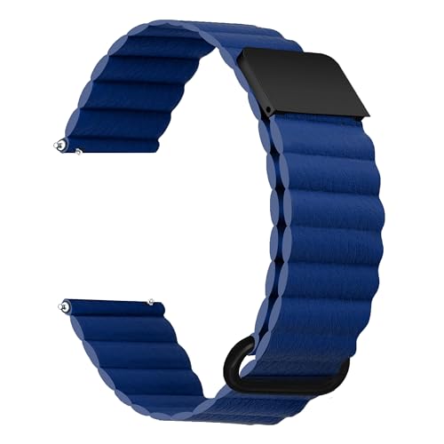 Image of ACM Watch Strap 20mm compatible with Compaq Q Watch Smartwatch | Magnetic Leather Luxury Belt Band