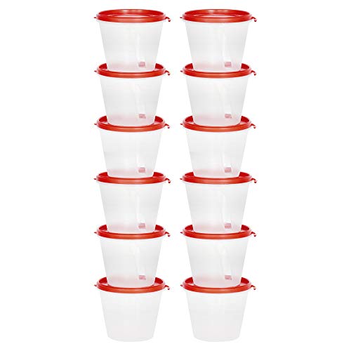 Image of Cutting EDGE Nesterware 1000ml Stackable Food Container (Set of 12, Red) | BPA-free plastic, stackable design, leak-proof, kitchen storage, pantry, fridge, meal prep, reusable, travel use