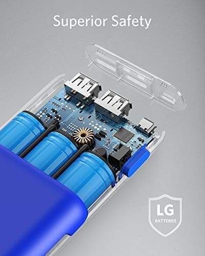 Internal view of Anker PowerCore 20100mAh showing LG battery cells and circuit board