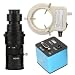 VGA USB 1080P Industry Video Microscope Camera & 200X C-Mount Lens Whit 56-LED Adjustable Ring Light - Blue