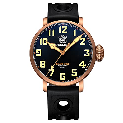 STEELDIVE SD1903S Big Size Solid Bronze Case Dive Watch Super Luminous C3 Unique Crown 200M 20ATM Diving Men Watch