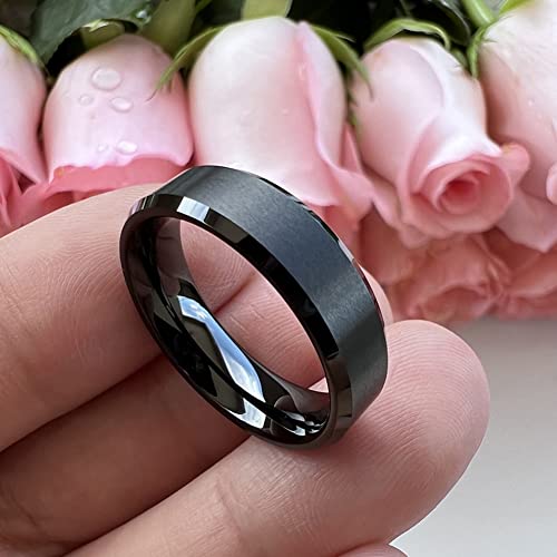 TUTISS Tungsten Rings for Couples - Beveled Matte Style