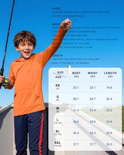 Image of Boys Rash Guard Hoodie UPF 50+ Long Sleeve Sun Protection Swim Shirt