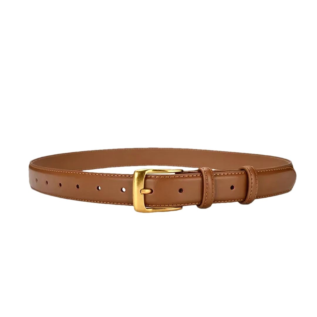 Cinturón de piel auténtica de diseño de lujo para mujer, hebilla de metal, cintura ajustable, cinturón casual para jeans