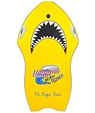 DaSupaFins Hammerhead Bodyboard with Deluxe Leash & Stability Stringer - Shark Board (Yellow, 41.5')