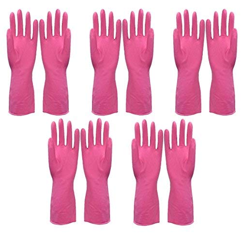 Max Pluss 5 Pair Wet and Dry Latex Household Hand Gloves (Yellow)-image-23