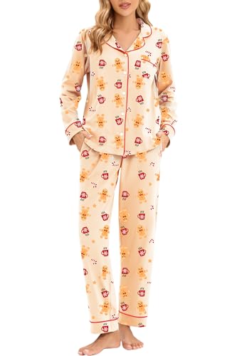 LUBOT Christmas Pajamas 100% Cotton Womens Pajamas...
