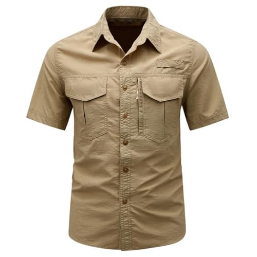 Chemise de travail manches courtes homme à poches et boutons