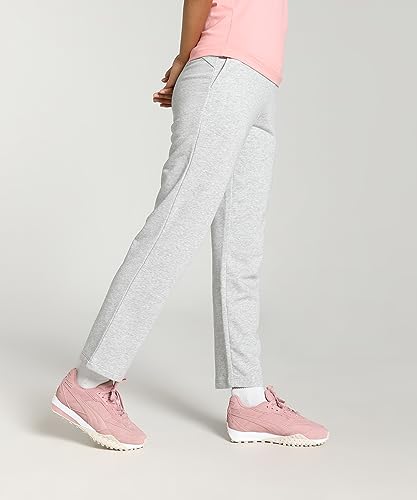 Image of Puma Women Cotton Solid Regular Track Pants for Lounging, Travel, Or Light Activity
