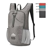 Loowoko Hiking Backpack, 20L Packable Backpacks for Travel Hiking Camping Daypack, Foldable Lightweight Shoulder Bag (Grey)