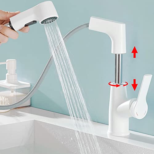 Robinet de lavabo avec douchette extractible pivotant et multifonction pour eau chaude - 7