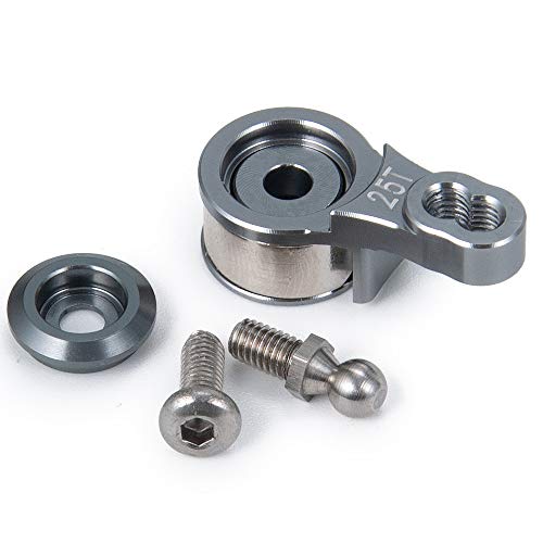 Que-T Aluminum Alloy 25T Steering Servo Arm Horn For 1/10 Rc Trx-4 Crawler Car Upgrade (Titanium) #TOP2