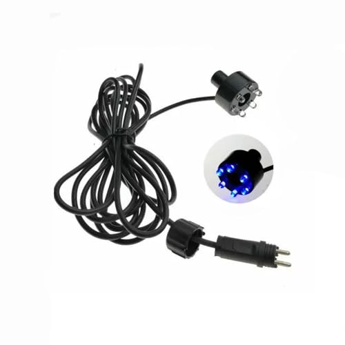 XUSIJAKQ1 6-LED Underwater Fountain Light – AC12V Waterproof ABS Pool Pond Lamp With 180° Adjustable Stand (Warm White, 2-Pin Connector)