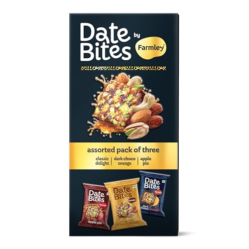 Image of Farmley classic Date Bites 60 g | Dates Barfi Made with Dates, Pista, Cashews, Almonds, Honey and Pure Ghee | Dry Fruits Nuts | Healthy and Delicious | No Added Sugar