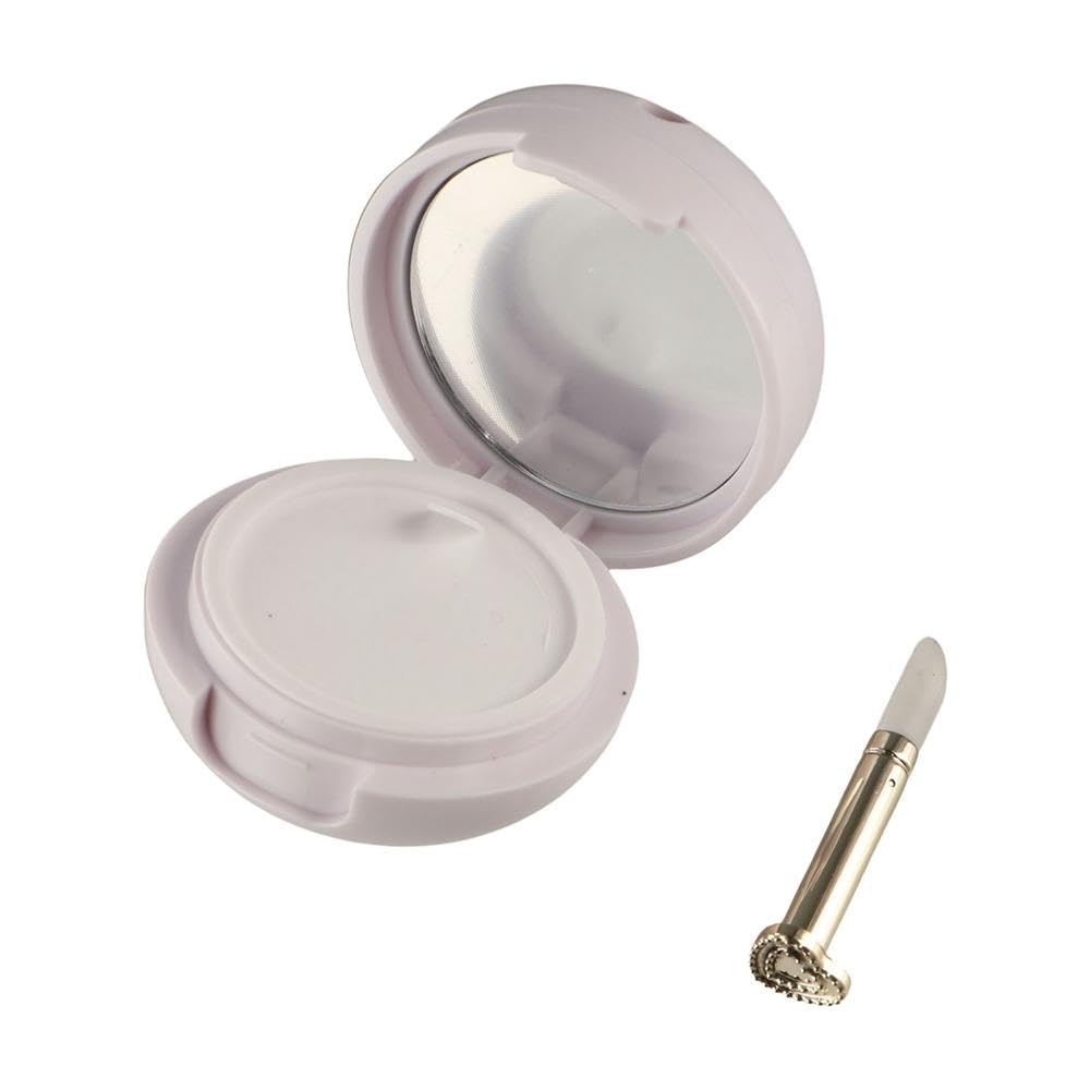 0.04lb Plastic Lips Balm Jars,Refillable Lip Mask Holder with Silicone Lip Brush Empty Cosmetic Jars with Mirror for Sample, Cream, Lotion