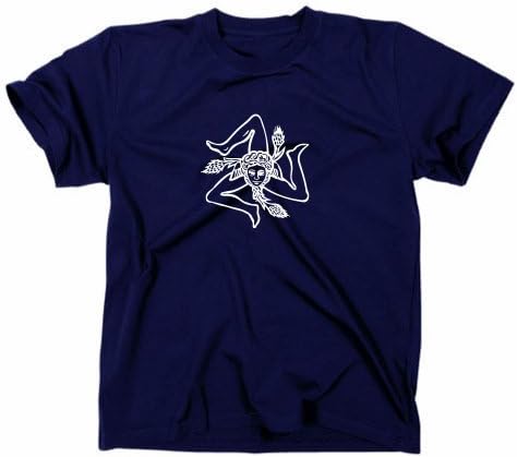 T-shirt Trapani Sicilia Italia - Noir Coton - Manches Courtes - Neuf Avec étiquettes - Homme