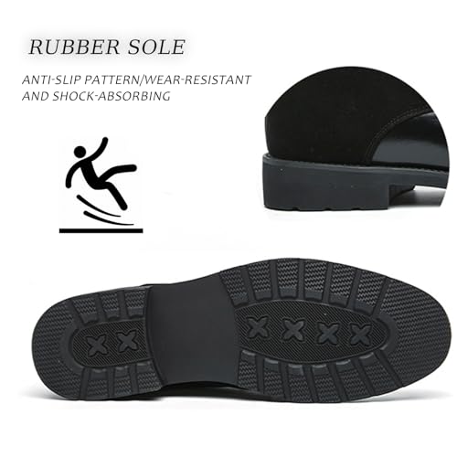 Men'S Leather Lace-Up Formal Chelsea Boots Vintage Leather Stitching Low Chunky Heel Business Dress Boots Meeting Work Ankle Boots3