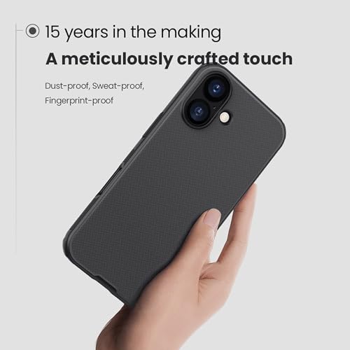 Image of Nillkin Case for Apple iPhone 17 (6.3 inch Inch) Super Frosted Shield Pro (PC + TPU) Shock Absorb Cover Raised Bezel Camera Protect Without Logo Cut Black Color