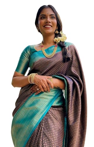 Sari Banarasi pour femme en jacquard avec chemisier non cousu chic