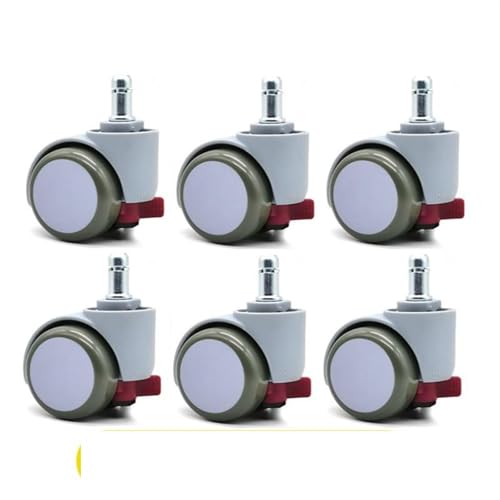 6 Pcs/Lot Wheels Self-Locking M11 Caster Automatic Brake Universal Computer Accessories(Dark Gray)