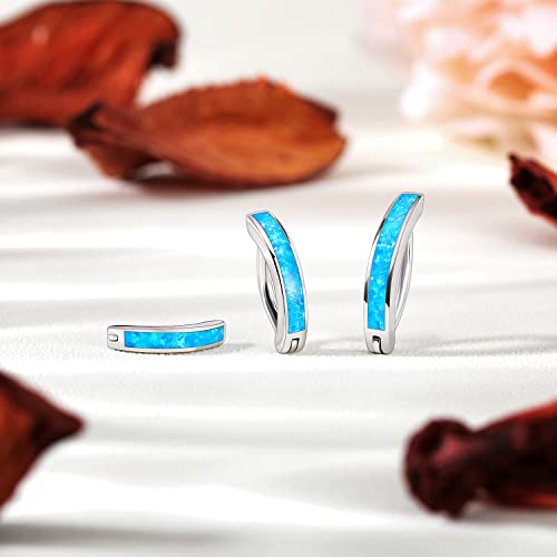 Zs 14G Clicker Belly Button Rings For Women, 925 Sterling Silver Opal Belly Barbell Piercing Reverse Curved Navel Barbell Body Jewelry thumb #2