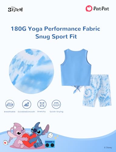 Image of Disney Stitch丨 Frozen丨 Minnie Mouse丨Princess丨Winnie Tank Top+Dolphin Shorts Girls Outfits Workout Athletic Set Summer