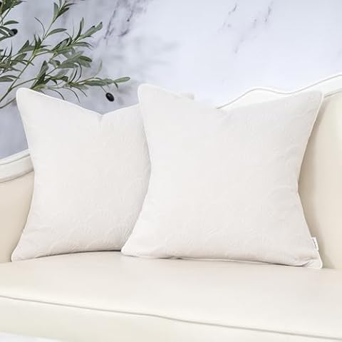 Yangest Sea Shell Square Pillow Covers 18x18 Inch Set of 2, Luxury Velvet Cushion Covers Modern Pillowcases for Sofa Couch Bedroom Living Room, Beige Cover