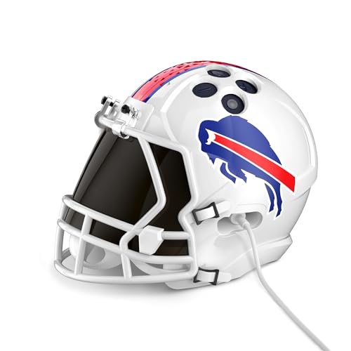 Image of NFL Echo Dot Bundle: Includes Echo Dot | Deep Sea Blue and Limited-Edition NFL Helmet Stand | Buffalo Bills
