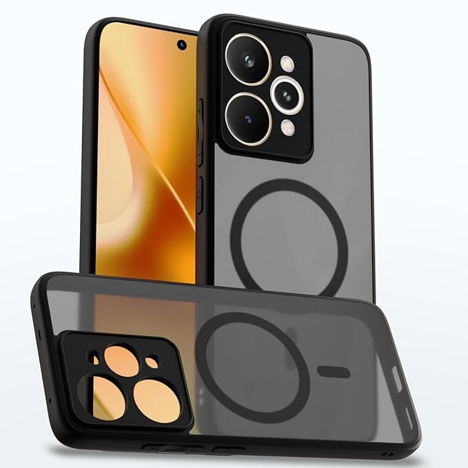 Image of Back Cover for Realme 15 Pro 5G Shockproof PC + TPU Protective Case Magnetic Support Bumper Case Translucent Phone Cover (Realme 15 Pro 5g)
